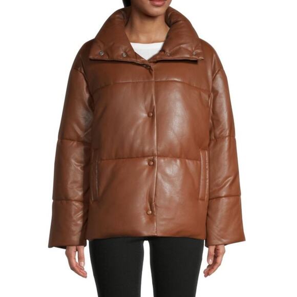 Avec Les Filles Faux Leather Jacket - XS Saddle - Picture 1 of 4